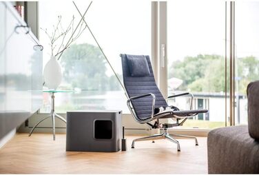Hoopo® Dome туалет для котів преміум, із контейнером для відходів і лопаткою, 50×37.5×38 см, сірий