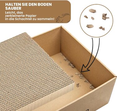 Ycozy Дряпальня для котів з будиночком та 5 дряпальними поверхнями, велика двостороння картонна дряпка для котів, високоякісний змінний картон, міцні котячі меблі