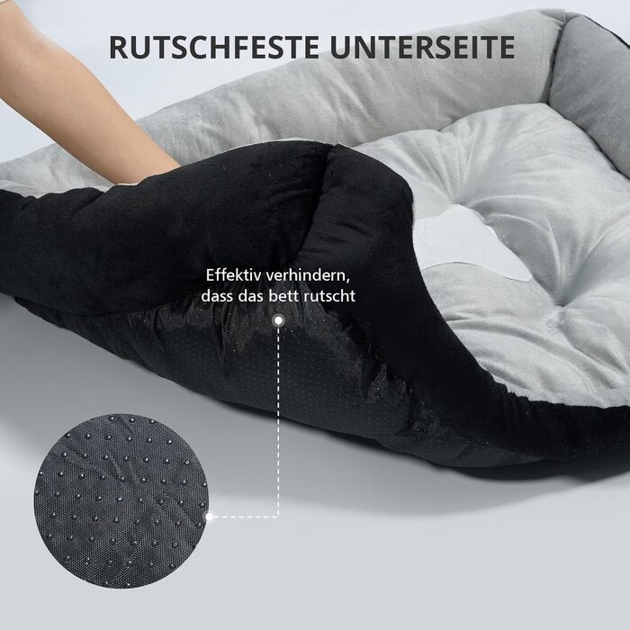 Лежанка для собак середнього розміру з високими бортиками та знімним чохлом, 80x60x15 см (Сірий)