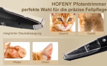 Триммер для лап собак Hofeny: безшумна машинка для стрижки лап, очей, вух та тіла собак та котів
