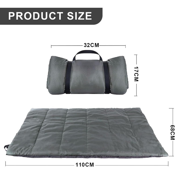 Водонепроникний килимок для собак на виїзд, миється, зручний, м'який, для подорожей, кемпінгу, відпочинку на природі (сірий)