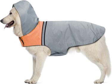 Водонепроникна дощова куртка для собак: легка, вітрозахисна, з безпечними світловідбиваючими смугами та капюшоном (2XL)