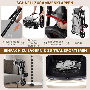 Візок для собак та котів COSTWAY 2-ярусний, до 16 кг, сірий