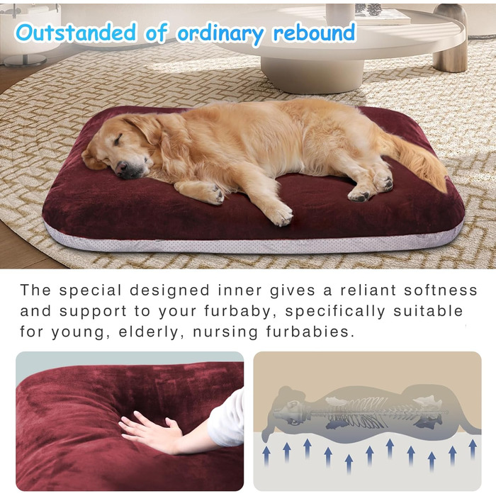 Ортопедичне ліжко для собак Magic Dog Superweiches XL, 119x79 см, темно-сірий, знімний чохол