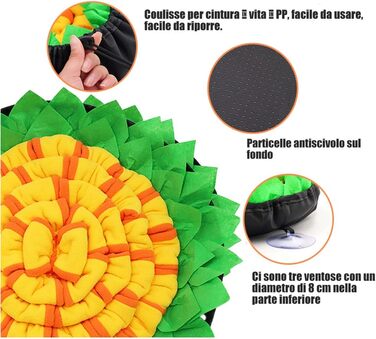 Килимок-нюхалка для собак Naglreia, інтелектуальна іграшка, міцний, інтерактивний, 50х50 см, зелений