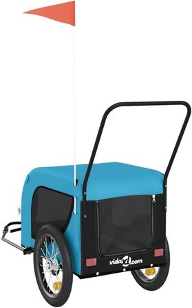 Причіп для велосипеда Gecheer для собак та інших домашніх тварин, блакитно-чорний (125 x 63 x 66 см)