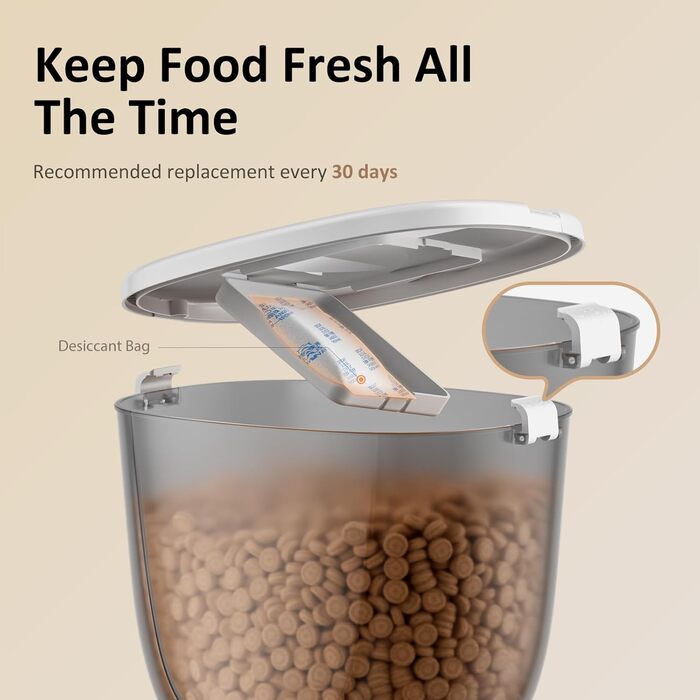 Автомат годування котів 5L, інтелектуальний дозатор корму для котів та собак, програмований, білий