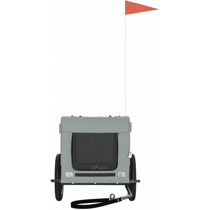 Причіп для собак Robuster Oxford, сталевий, PVC, 30 кг, сіро-чорний, 54,5x120x53 см, Model93909