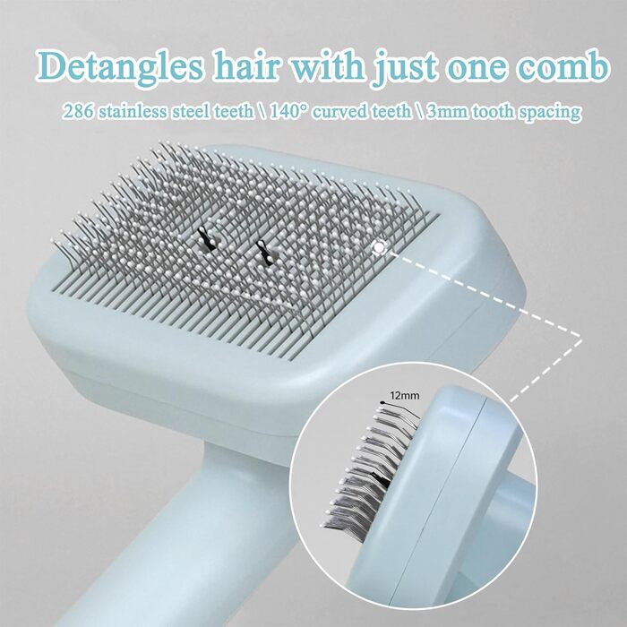 Іонна щітка для тварин Piddy Pet - професійна щітка з подвійним іонізатором, самоочисна щітка для собак та котів з короткою та довгою шерстю, розплутує шерсть