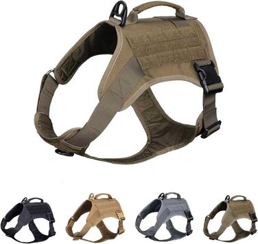 Тактична шлея для собак EXCELLENT ELITE SPANKER Ranger Green L, регульована, з ручкою, військова, для малих, середніх і великих собак