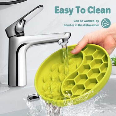 Миски для собак Slow Feeder з силікону, з присосками, антиковзаючі, для уповільнення годування, зменшення тривоги та розваги (світло-зелений)