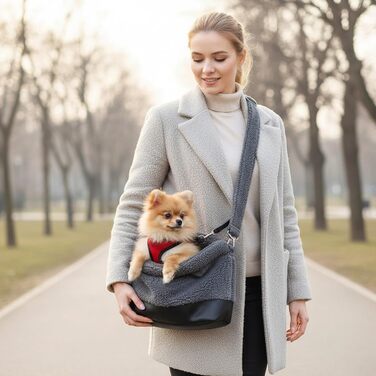 Транспортна сумка для котів та собак | Водонепроникна, м'яка переноска | З безпечним кріпленням ременем | Для малих та середніх порід | Сірий колір