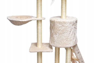 Високий когтеточка-комплекс із лежаком та стовпчиком для кігтів, вежа Pet HOBBY 101 — 160 см