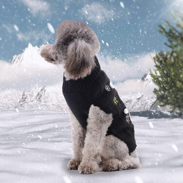 Святий Вечірній Пуловер для Собак, Милий Олень, Пуловер для Домашніх Тварин, Теплий, Середніх та Великих Собак та Кішок (XXL) (L, Чорний Сніговик)