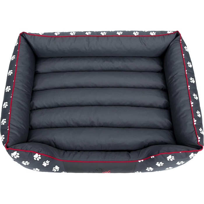 Ліжко для собак Prestige M, сіре з лапами, 85 x 65 см - знімний, пральний чохол