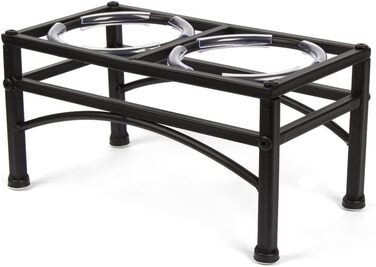 Станція для годування собак Eisax Hundebar: годівниця та миска для води з нержавіючої сталі, стійка та нековзна, комплект з 2 мисками