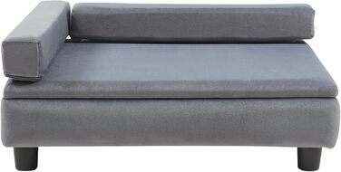 Ліжко для собак та котів en.casa Salkonssad з ящиком для зберігання, 60 x 45 x 24 см, сіре, для собак та котів середніх розмірів