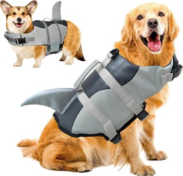 Жилет для плавання собак, жилет для тварин у вигляді акули, жилет для собак (S)