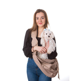 Трагера для собак та котів PillowPrim - переноска для тварин на плечі, бежева