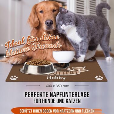 Персоналізована килимок для годування собак та котів з фото та ім'ям - PR Print, 60 x 35 см, миючий, неслизький