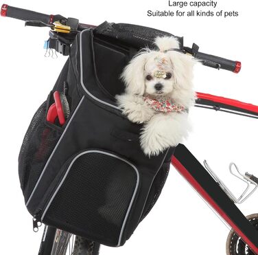 Рюкзак-переноска для собак, велосипедний, чорний: водонепроникний, дихаючий, знімний