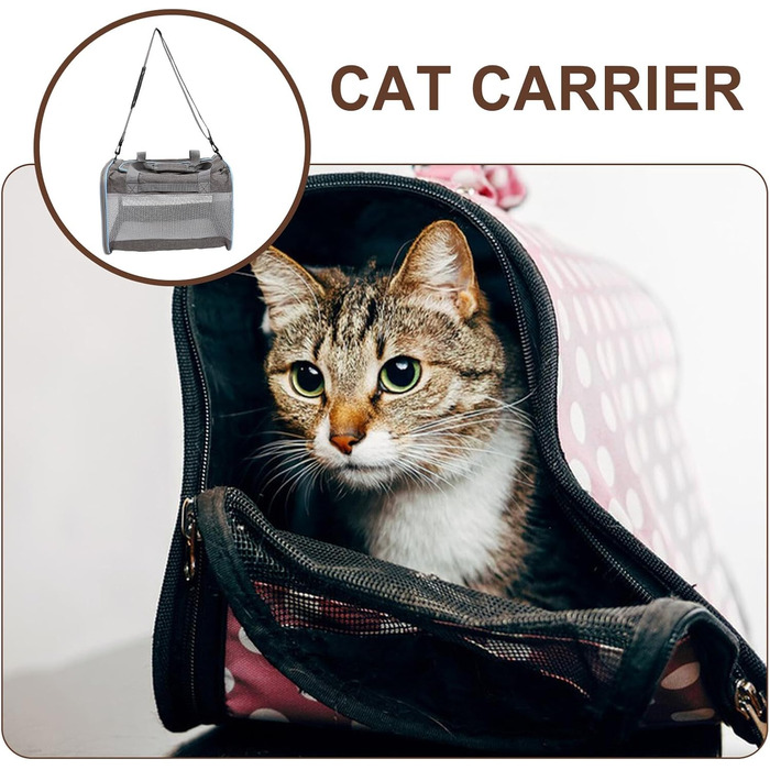 ANDRESLAD Сумка-переноска для котів та цуценят з дихаючої тканини Оксфорд, легка, з сіткою, для подорожей