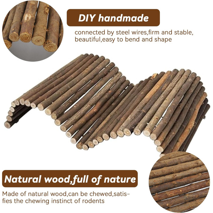 Дерев'яна кішка-міст Kathson для гри гризунів: хом'як, кролик, єнот, тхір, їжак, щур, білка та інші