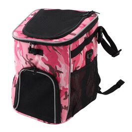 Водонепроникний та дихаючий переноска для собак та котів у велосипедному кошику, великого об'єму, знімний, рожевий камуфляж, поліестер