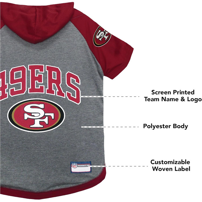 Собачий худі з капюшоном Pets First San Francisco 49ers, розмір M