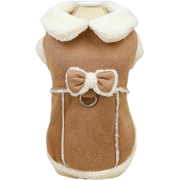 Зимовий одяг для собак: тепла куртка з бантиком для чихуахуа та інших собак малого та середнього розміру