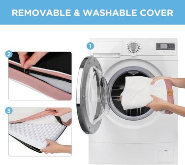 Ортопедичне ліжко для собак середніх порід Sunheir, вологостійке, Deluxe з плюшем, знімний та пральний чохол, неслизьке дно (Рожевий)