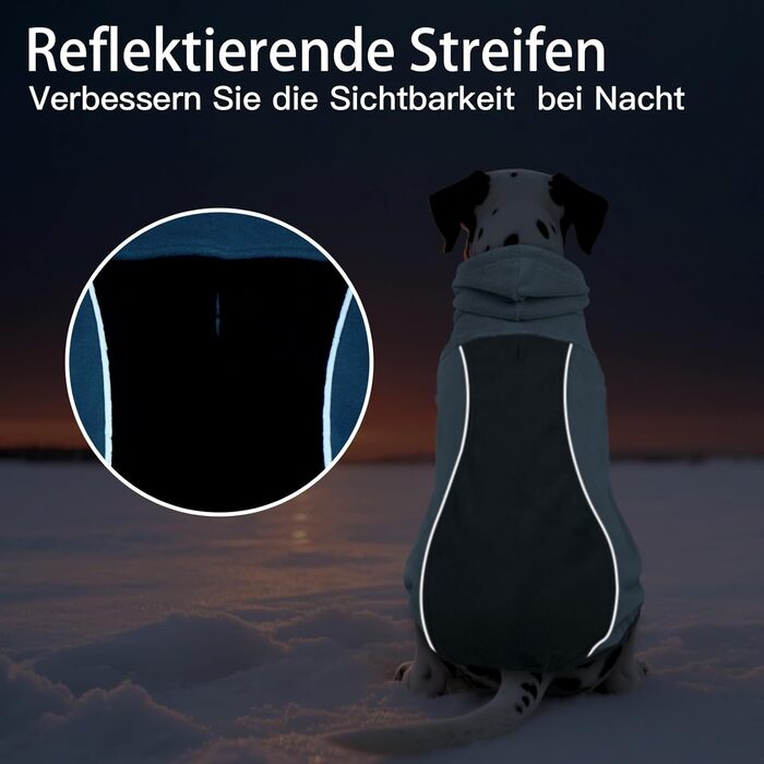 Зимовий светр для собак Katzinst, теплий флісовий светр для маленьких та середніх собак з отвором для повідка, з регульованим капюшоном, для Французького бульдога, зелений (синій, M)