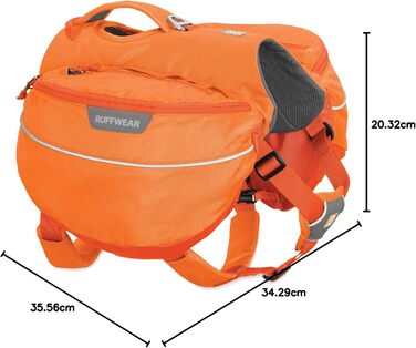 Рюкзак для собак Ruffwear Wander, регульований, розмір M, помаранчевий (Orange Poppy), для середніх порід