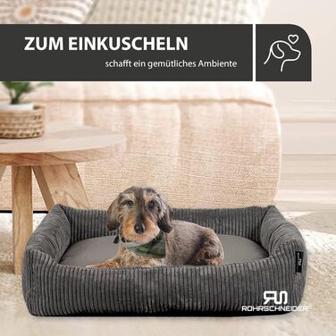Крісло-ліжко для собак Rohrschneider, сіре, для маленьких та середніх собак, 70x50 см, з подушкою, включає пакети для вигулу