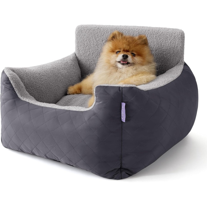 Автокрісло для собак Lesure - сіре, водонепроникне, з поворотком для повіска, для маленьких собак