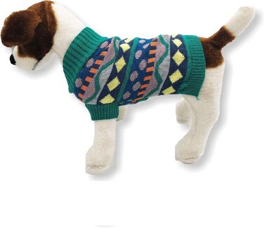 В'язаний теплий пуловер для собак, модна модель, для маленьких та великих тварин, розмір XXS (довжина 20,3 см), помаранчевий ромбік