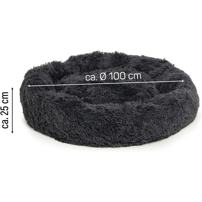 Wallace & Jones | М'яке ліжко для собак Sarnia - L | Ліжко-подушка для собак | 100 x 100 x 25 см | Темно-сірий