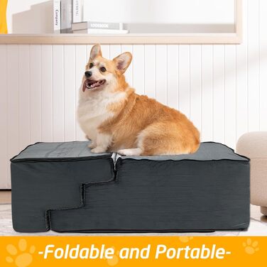 Сходинки для собак великих порід: 6 сходинок, антиковзаючі, широкі. Ідеально для літніх собак, цуценят та котів. Міцна та довговічна сходинка для дому.