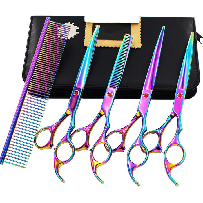 Набір професійних ножиць для грумінгу собак 6CR Edelstahl, набір для догляду за тваринами, ножиці для собак та котів