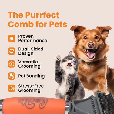 GoPets двосторонній професійний гребінець-граблі для розплутування шерсті котів і собак
