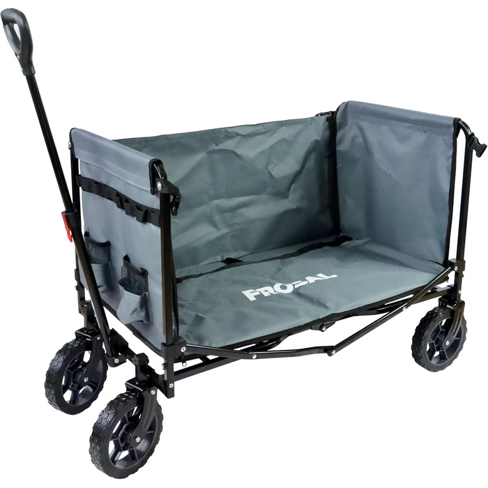 FROSAL Візок для собак Бруно сірий складний | Транспортний візок для собак з легким доступом