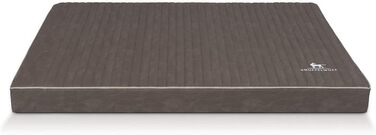 Ортопедичний килимок для собак Knuffelwuff Palomino XL 100x70 см з лазерного стеганого штучного шкіряного покриття, коричнево-сірий, з антиковзним шаром, легко миється, для собак великих, середніх та малих порід