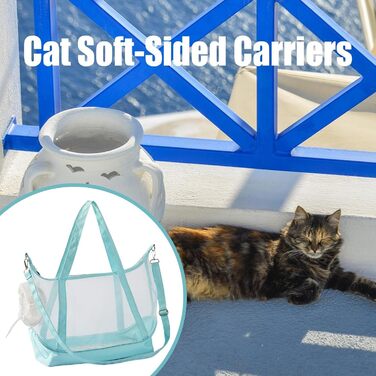 Переноска для собак та котів, регульована сумка-переноска для маленьких собак та котів, сумка для подорожей, переноска для цуценят, переноска для собак, сумка через плече для подорожей, м'ятно-зелений колір