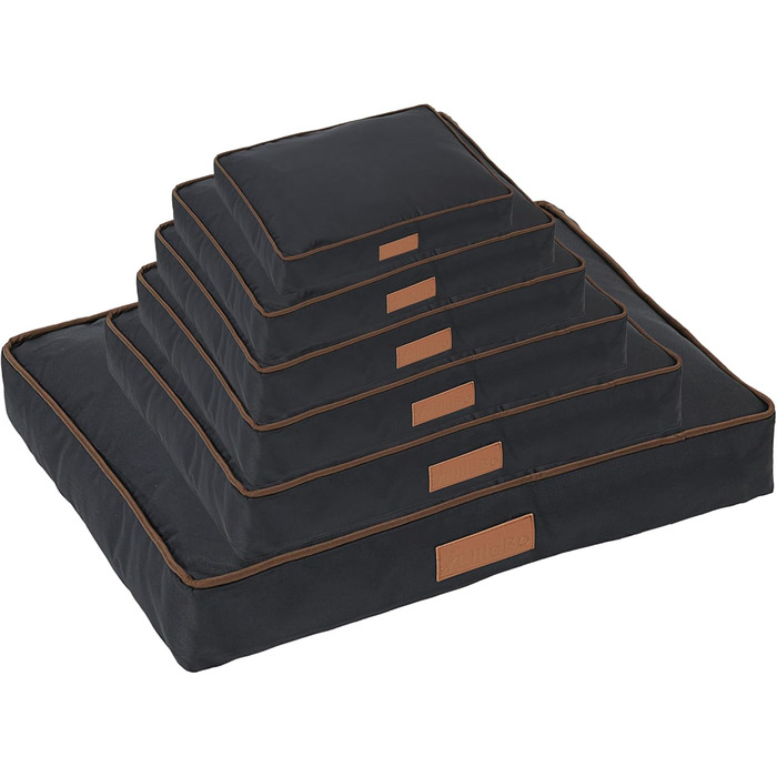 Ліжко для собак Ellie-Bo, розмір S, 56 x 41 x 10 см, чорний з коричневими паспалями. М'який матрац, водовідштовхувальний матеріал Oxford, наповнювач: поліестер. Підходить для клітки 61 см