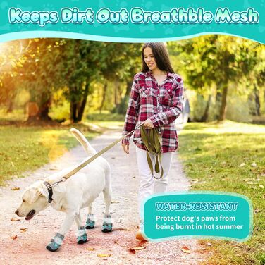 Водонепроникні чоботи для собак з відбиваючими смугами, захист лап, антиковзка гумова підошва, XL, блакитний