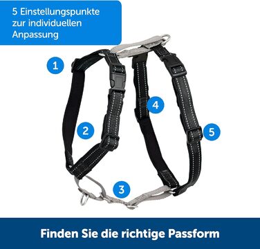 PetSafe 3-в-1 шлея для собак з ременем безпеки, зменшує тягу та тиск на шию, розмір M, чорна