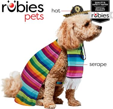Костюм для собак Рубіс: мексиканський сарапе, розмір S, для Хелловін