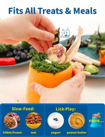 Chewise Годівниця для собак з інтерактивними елементами - повільна годівниця, іграшка-лежак, набір мисок, безпечний TPU, для собак, миється в посудомийній машині