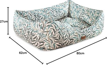 Клітка-ліжко для собак Rosewood x Morris & Co. велика, з принтом William Morris, з неслизьким дном, миється