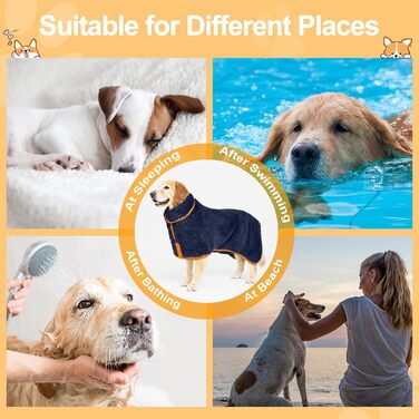 Рушник для собак Bienbee, XXL, швидковисихаючий, супер вбираючий, блакитний